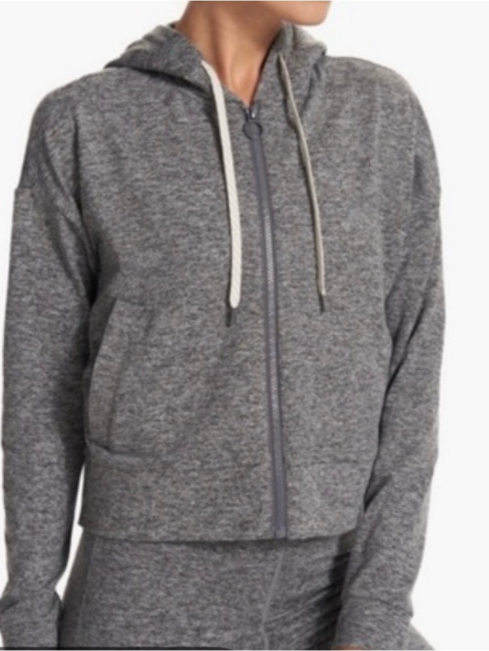 Vuori granite cropped full zip grey hoodie size S new with tags - Picture 2 of 5